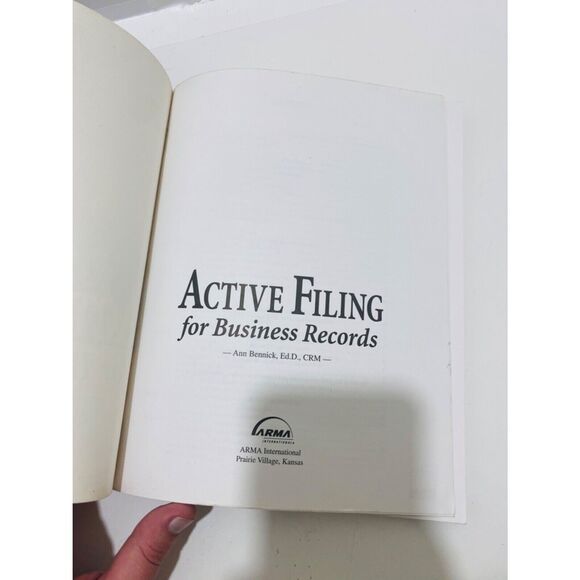 Active Filing for Business Records by Ann Bennick Softcover Educational Book - Picture 7 of 12